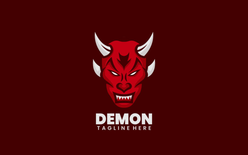 Demon Simple Mascot Logo Design Logo Template