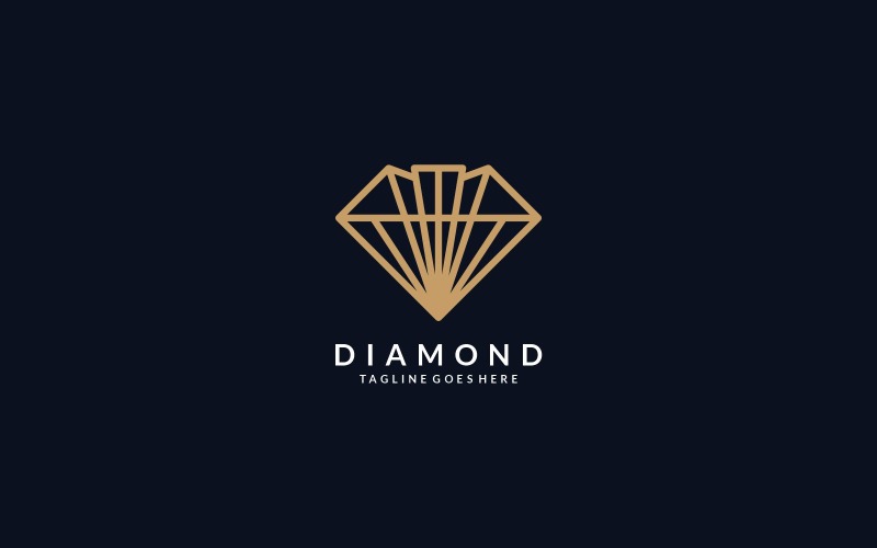 Diamond Line Art Logo Style Logo Template