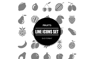 Fruit Icon Bundle Fruits Icons Set