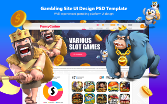 Gambling Site UI Design PSD Template