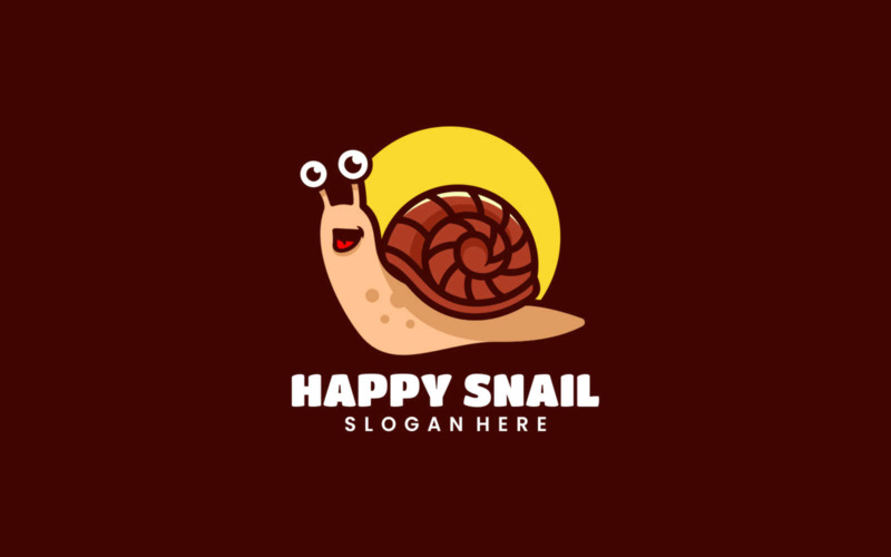 Happy Snail Mascot Cartoon Logo Logo Template
