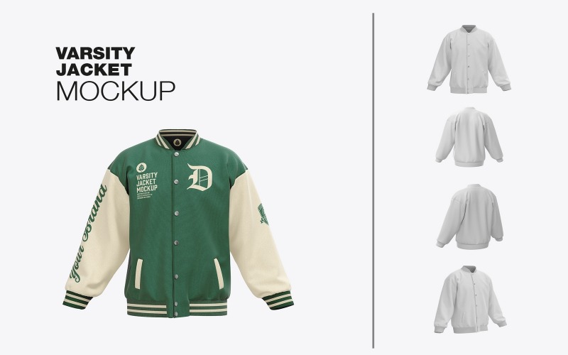 Men's Zipped Bomber Jacket Mockup Product Mockup