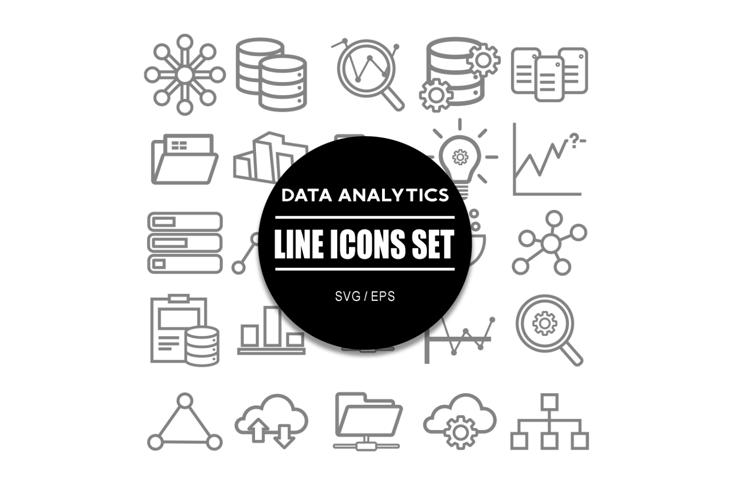 Data Analytics Icon Set Icons Bundle