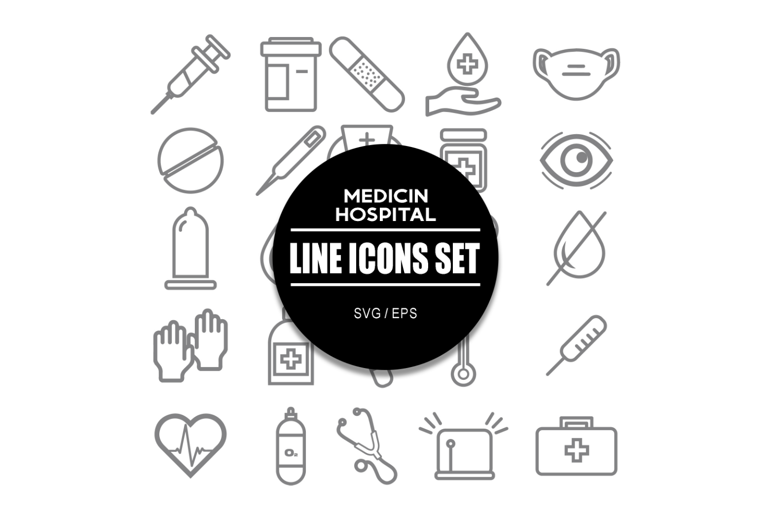 Medicin Icon Set Hospital Icons Bundle