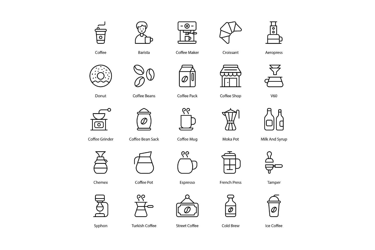 Coffee Icon Set Barista Icons Bundle