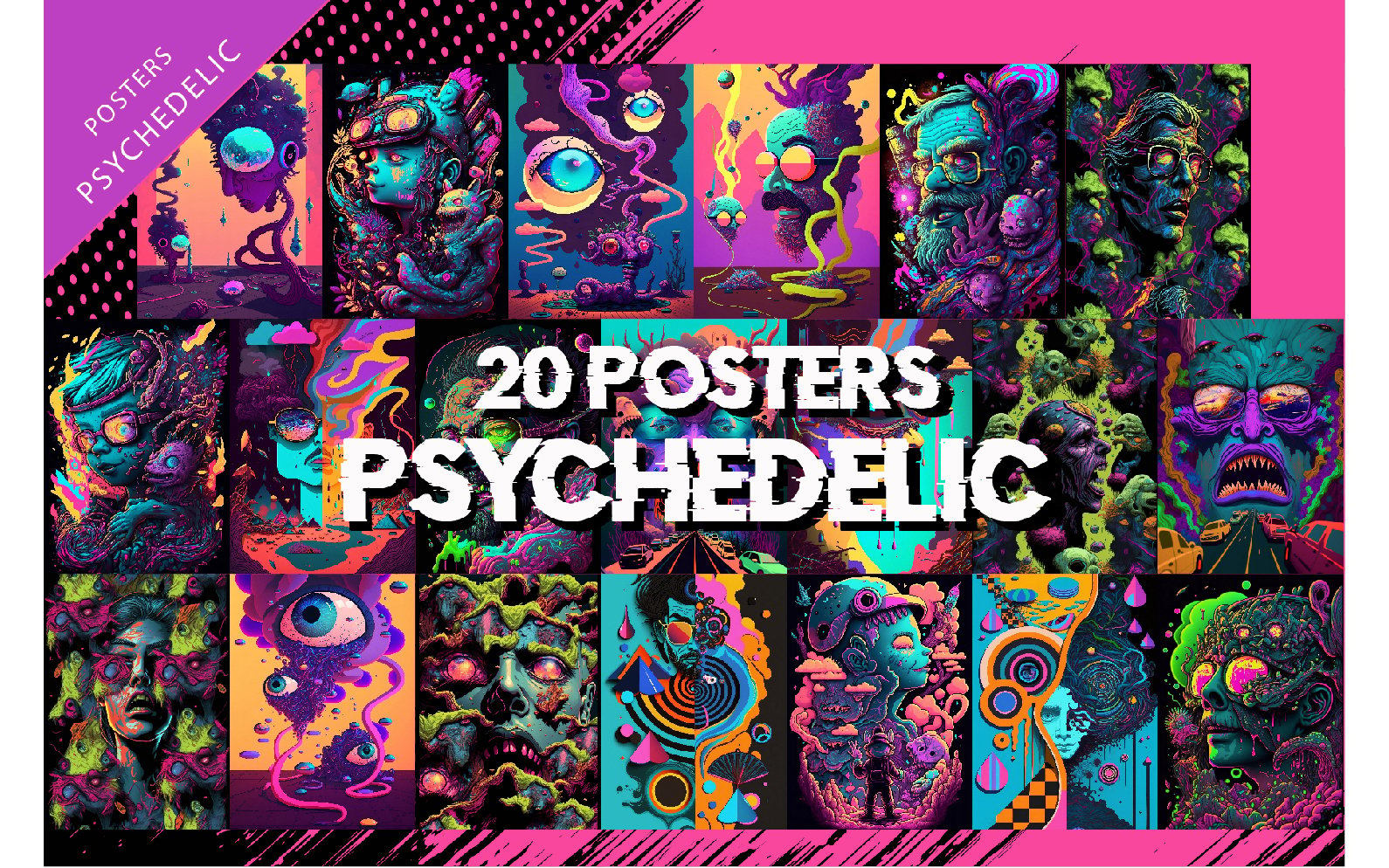 Kit Graphique #322688 Psychedelic Surreal Divers Modles Web - Logo template Preview