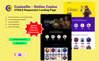 CasinoOn - Online Casino HTML5 Responsive Landing Page