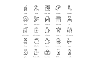 Coffee Icon Set Barista Icons Bundle