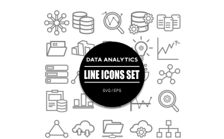 Data Analytics Icon Set Icons Bundle