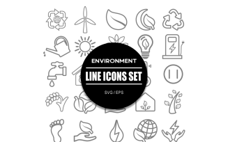 Environment Icon Set Green Energy Icons Bundle