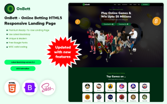 OnBett - Online Betting HTML5 Responsive Landing Page