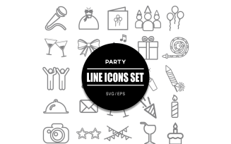 Party Icon Set Celebration Icons Bundle