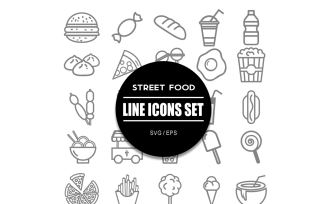 Street food Icon Set Food Icons Bundle
