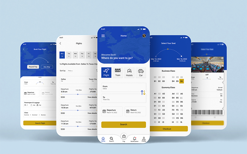 Travel Booking App UI Design in Figma UI Element