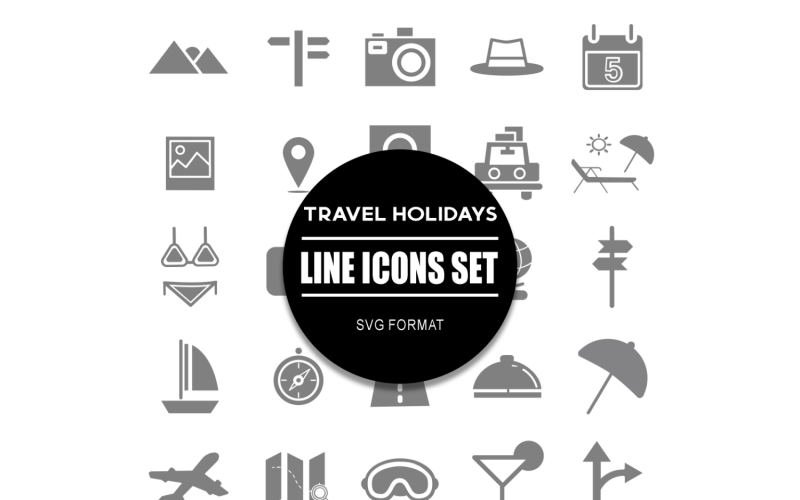 Travel Icon Bundle Holiday Icons Set Icon Set