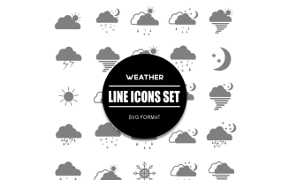 Weather Icon Set Clouds Icons Bundle