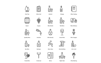 Winery Icon Set Wine Icons Bundle