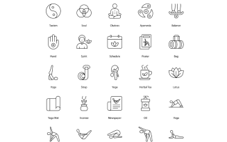Yoga Icon Set Meditation Icons Bundle