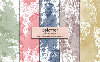 Abstract paint splatter texture background, Watercolor digital paper background, Scrapbook Paper