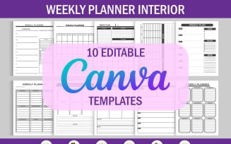 10 Editable Canva Templates Weekly Planner for KDP 01