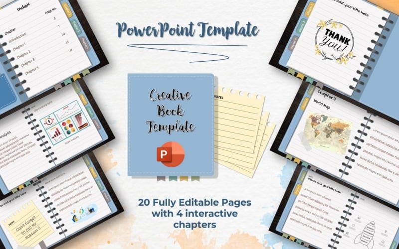 Interactive Book - PowerPoint template PowerPoint Template