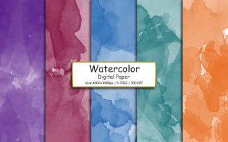 Pastel Watercolor digital paper, colorful paint splatter texture background, watercolor background