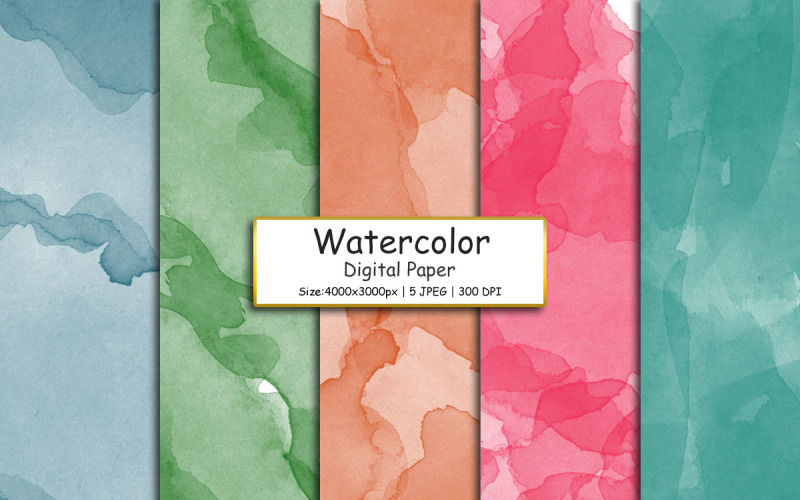 Pastel Watercolor digital paper, Paint splatter texture background, colorful watercolor background Background