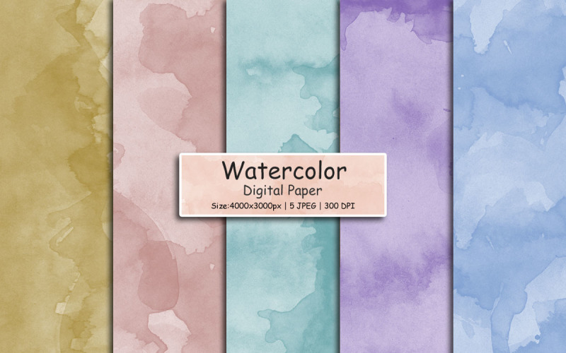 Pastel Watercolor splash digital paper, colorful paint splatter texture background Background