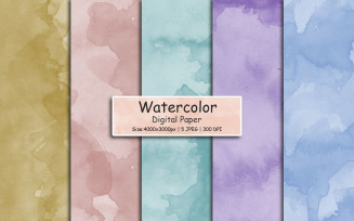 Pastel Watercolor splash digital paper, colorful paint splatter texture background