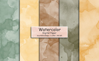 Pastel Watercolor splash digital paper, paint splatter texture background, colorful scrapbook papers
