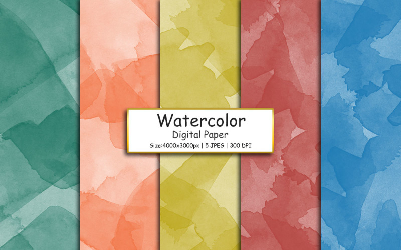 Watercolor Digital Paper, Colorful Texture, Pastel Ombre Texture Background