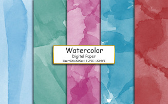 Watercolor digital paper, pastel watercolor background, watercolor texture