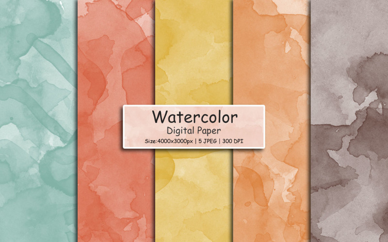 Watercolor splash digital paper, paint splatter texture background, colorful scrapbook papers Background