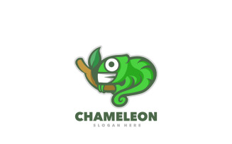Chameleon funny cute logo template