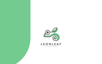 Chameleon leaf simple logo template