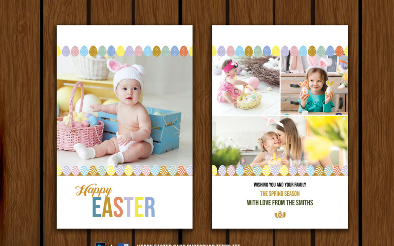 Easter Greeting Card Template. Word and Psd Corporate Identity