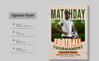Modern sports event flyer template and Soccer championship tournament poster layout design