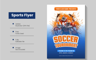 Sports Tournament Poster Design, American Football Game Day Flyer Template