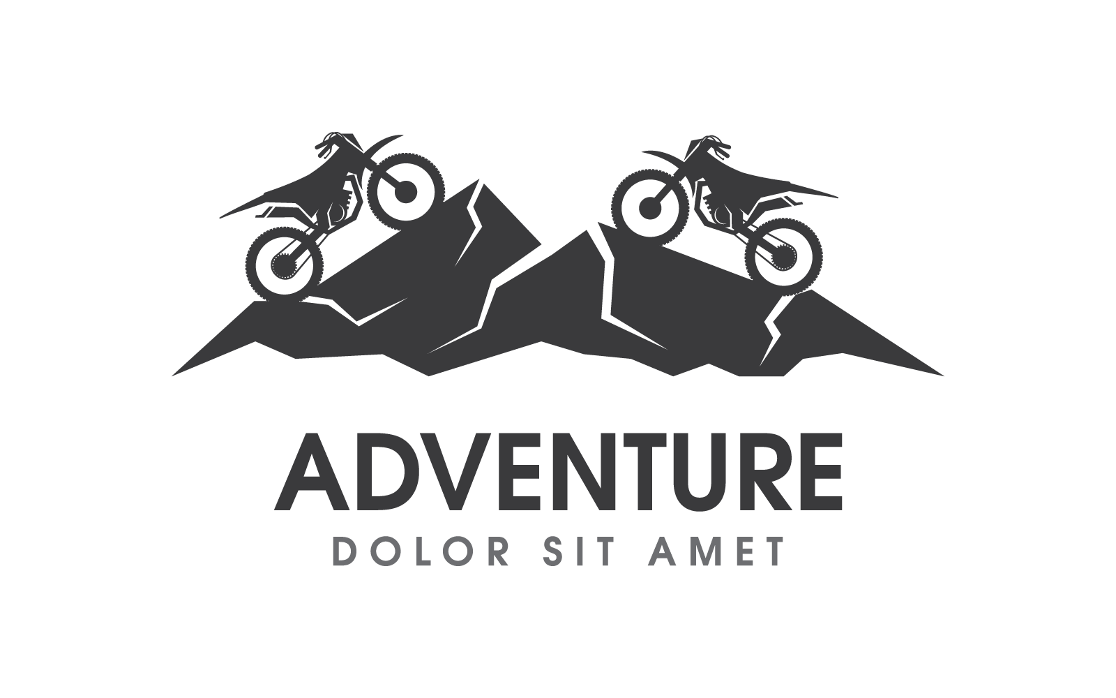 Adventure Motorbike sport logo flat design vector