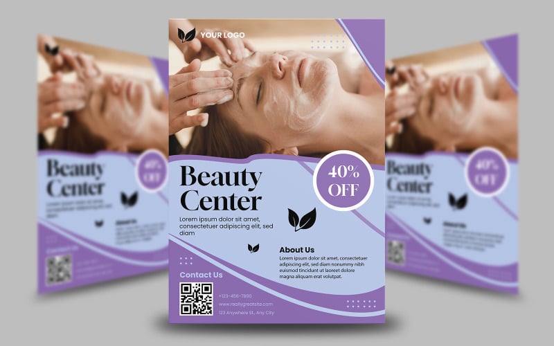Beauty Center Flyer Template Corporate Identity