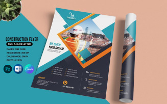 Construction Company Flyer Printable Template