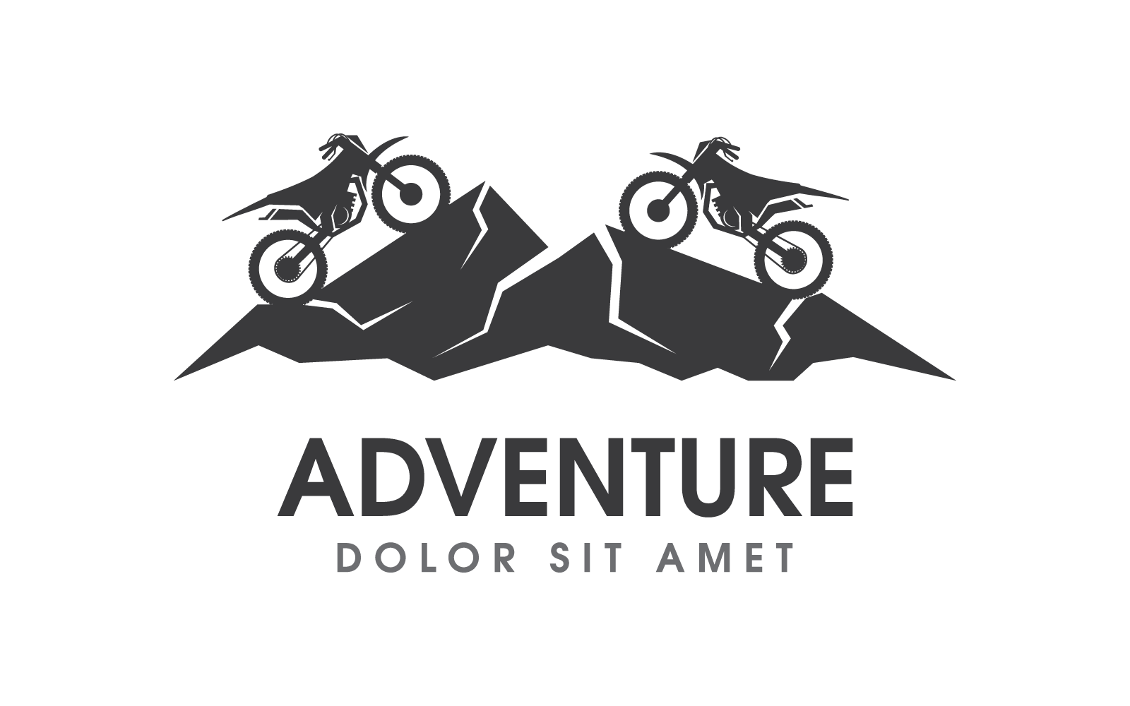 Dobrodružná motorka sportovní logo plochý design vektor