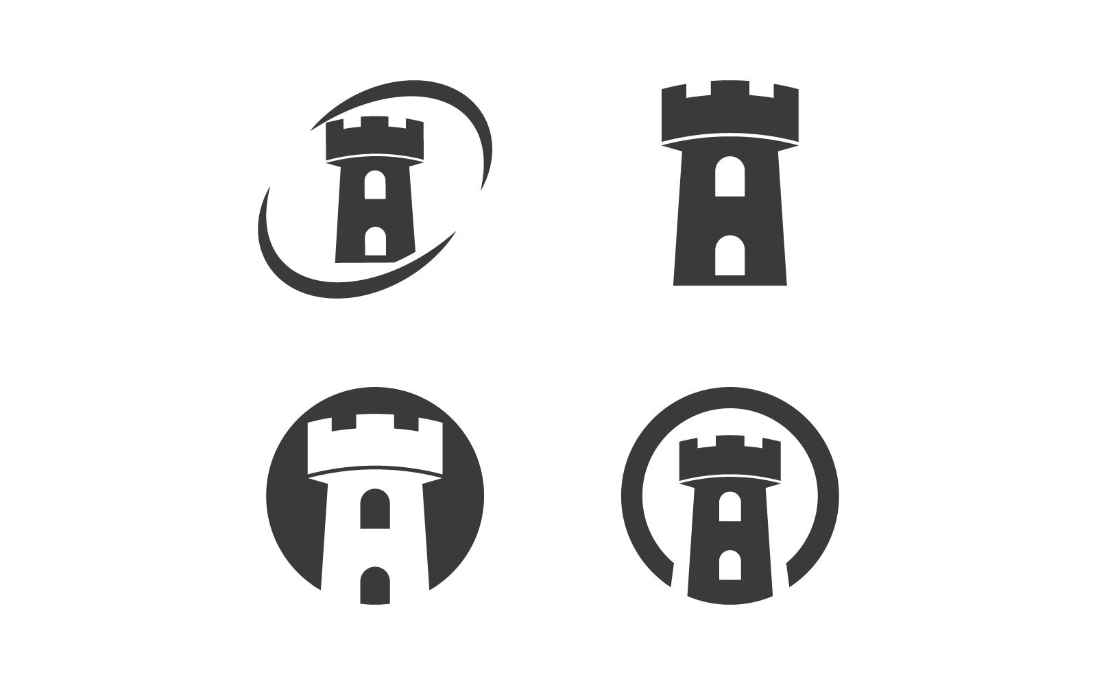 Grup of Castle illustration logo vector template flat design