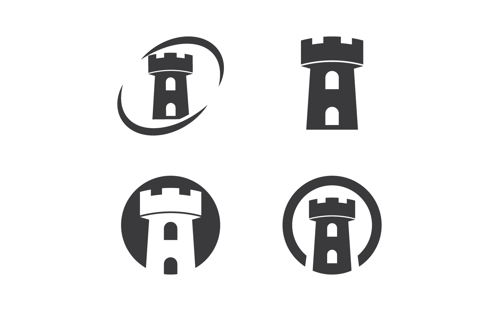 Grup of Castle ilustración logo vector plantilla diseño plano