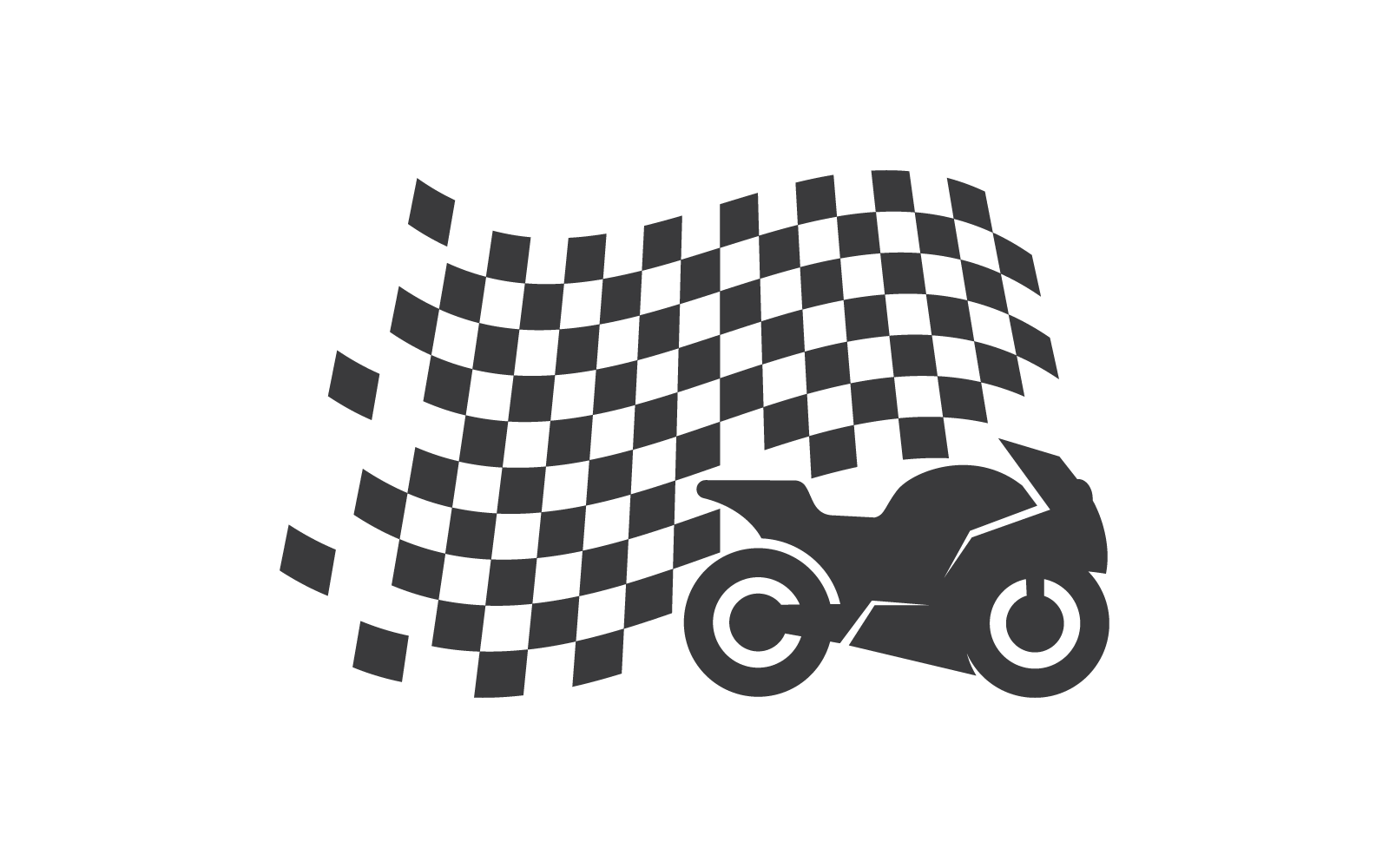 Ícone de vetor de design de logotipo de esporte de motocicleta plana