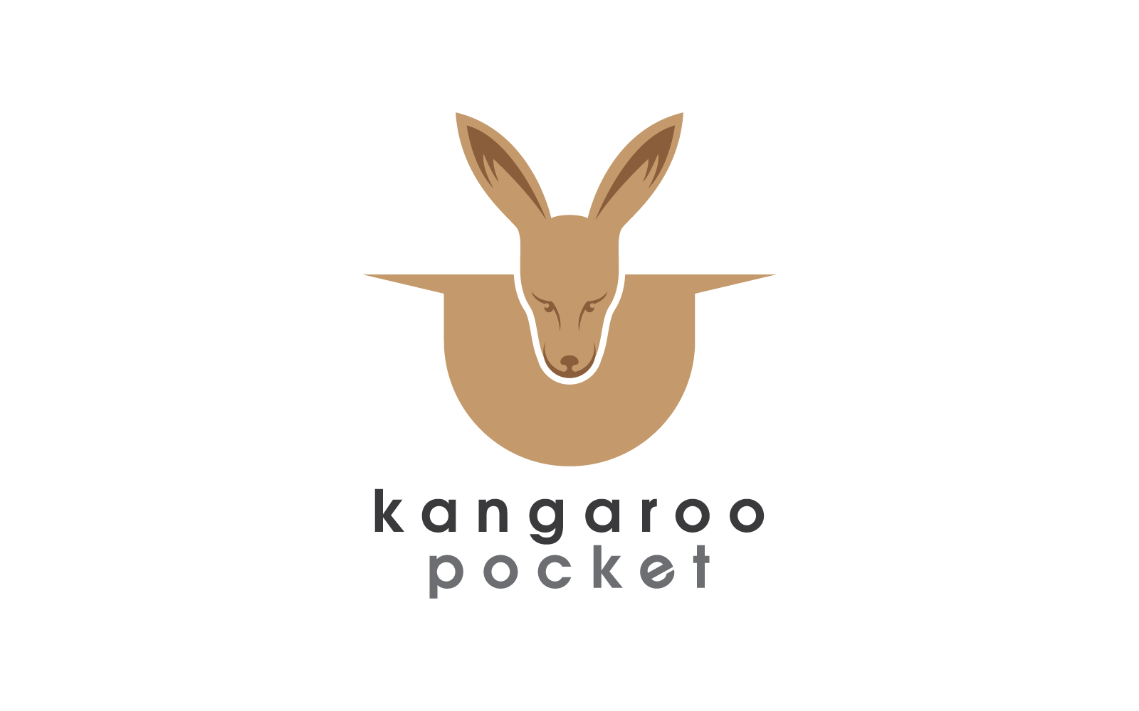 Kangaroo illustration logo template vector flat design