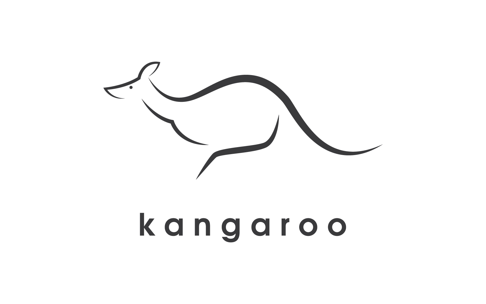 Line style Kangaroo illustration logo template vector flat design