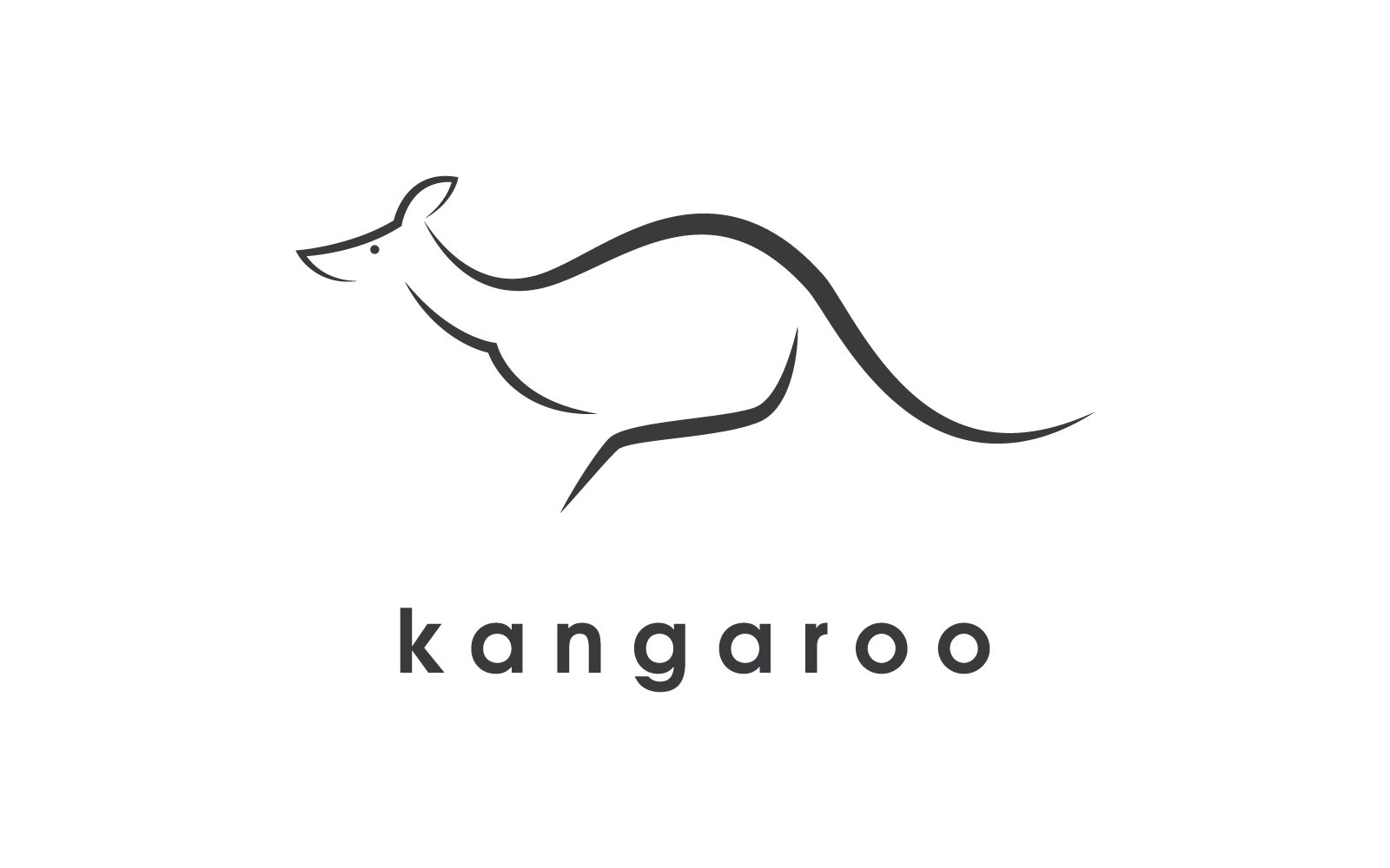 Linea stile canguro illustrazione logo modello vettoriale design piatto
