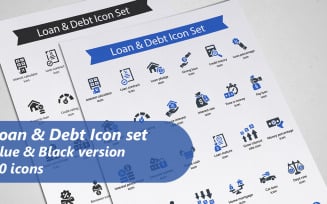 Loan And Debt Icon Set Template