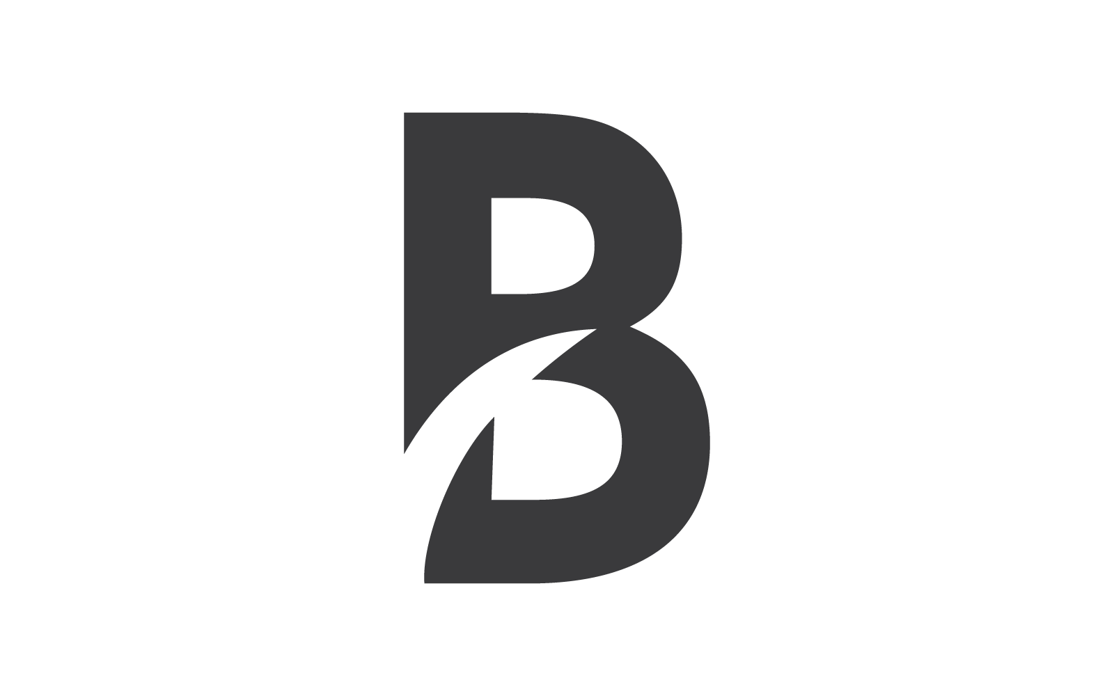 Modern B Initial, bokstav, alfabet teckensnitt logotyp vektor design